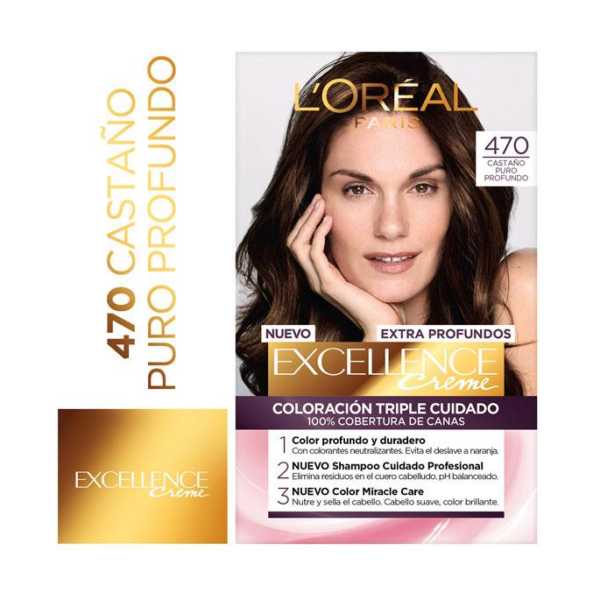 Tinte L'Oréal Paris Excellence 470 Castaño Cenizo Caoba