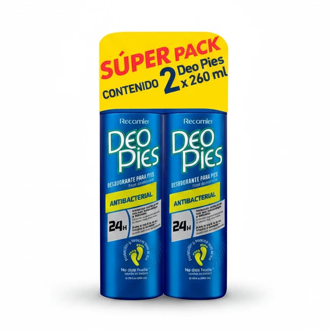Recamier Deo Pies Antibacterial Súper Pack 2x260ml
