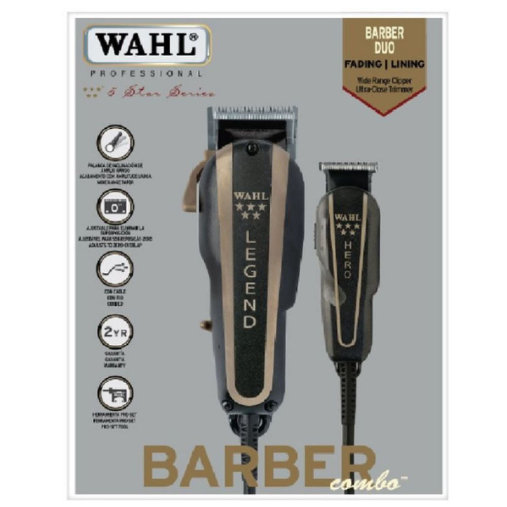 Cortadora y Patillera Wahl Barber Combo Legend + Hero