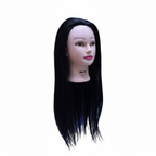 Maniquí de Práctica Cabello Negro Sintetico + Parante