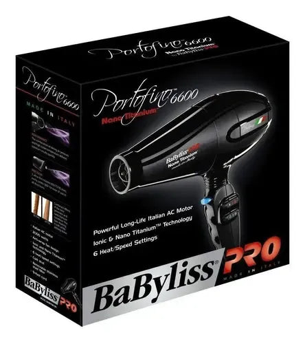 Secadora BaBylissPRO Nano Titanium Portofino 6600 Negra 2000W