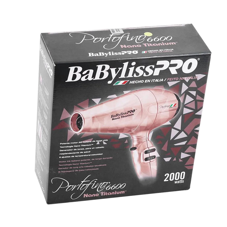 Secadora BaBylissPRO Nano Titanium Portofino 6600 Rose Gold 2000W