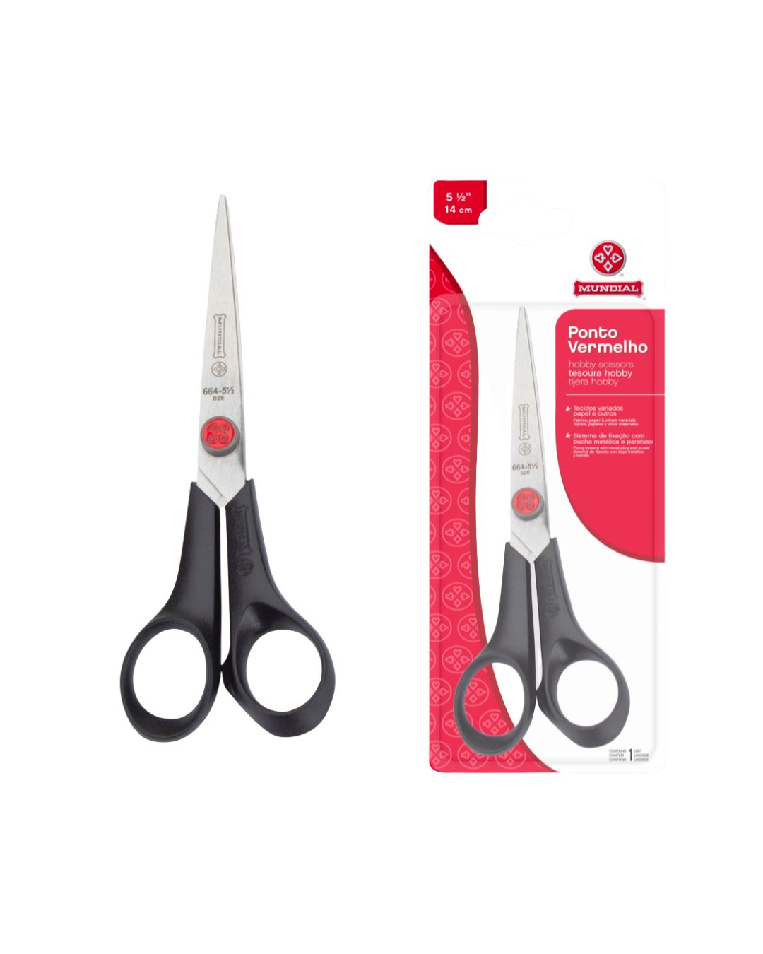 Tijera Mundial Ponto Vermelho Hobby 5½"