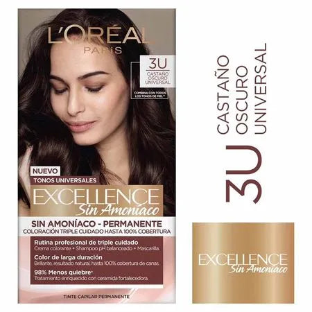 Tinte L'Oréal Paris Excellence 3U Castaño Oscuro Universal