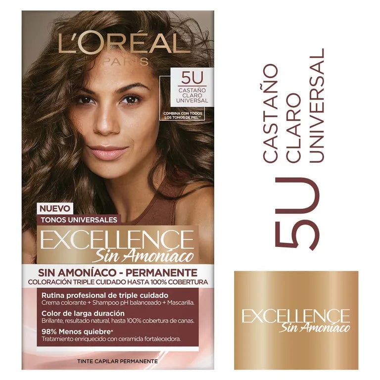Tinte L'Oréal Paris Excellence 5U Castaño Claro Universal