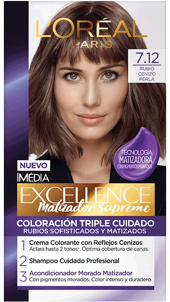 Tinte L'Oréal Paris Excellence 7.12 Rubio Cenizo Perla