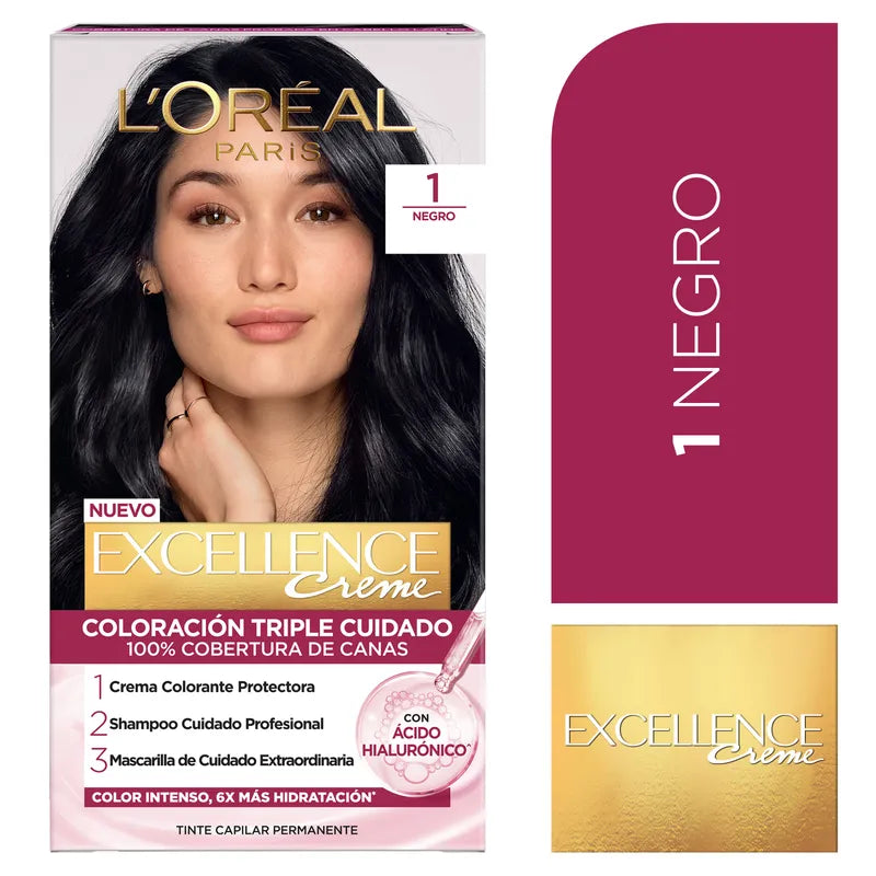 Tinte L'Oréal Paris Excellence 1 Negro