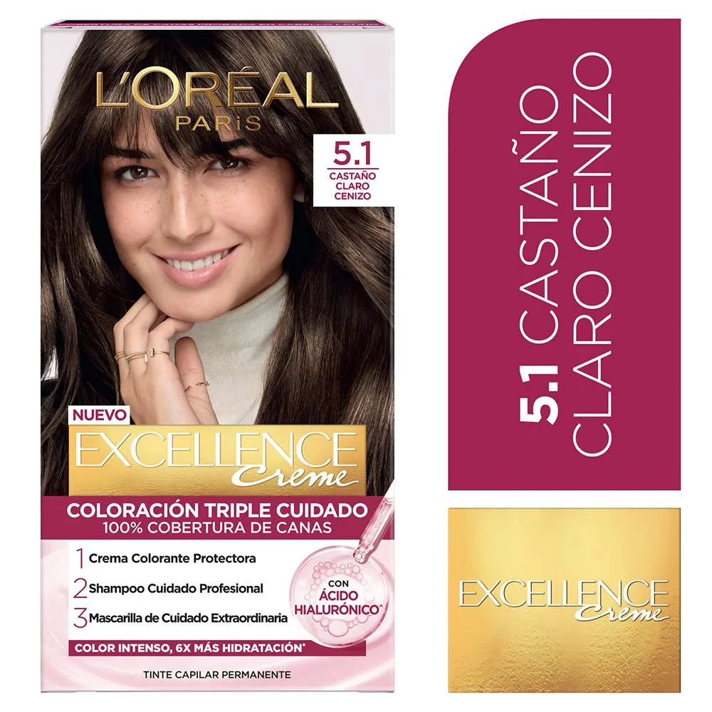 Tinte L'Oréal Paris Excellence 5.1 Castaño Claro Cenizo