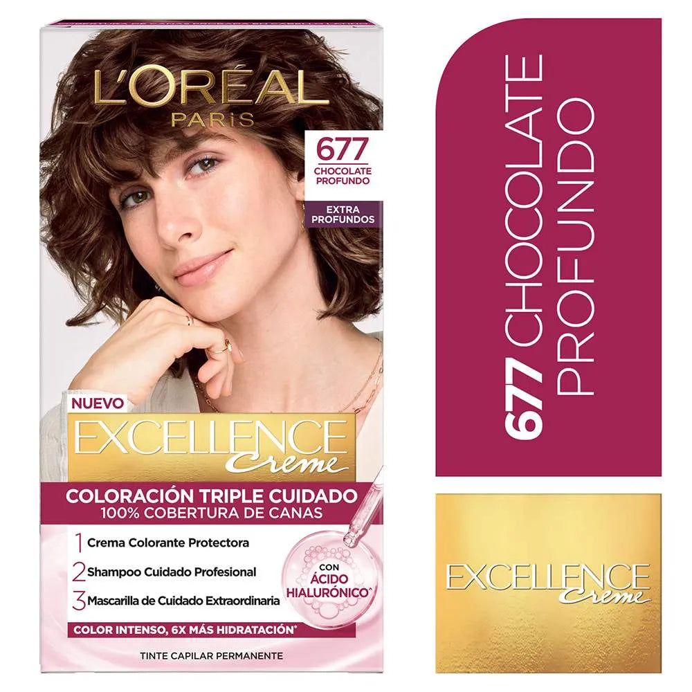 Tinte L'Oréal Paris Excellence 677 Chocolate Profundo