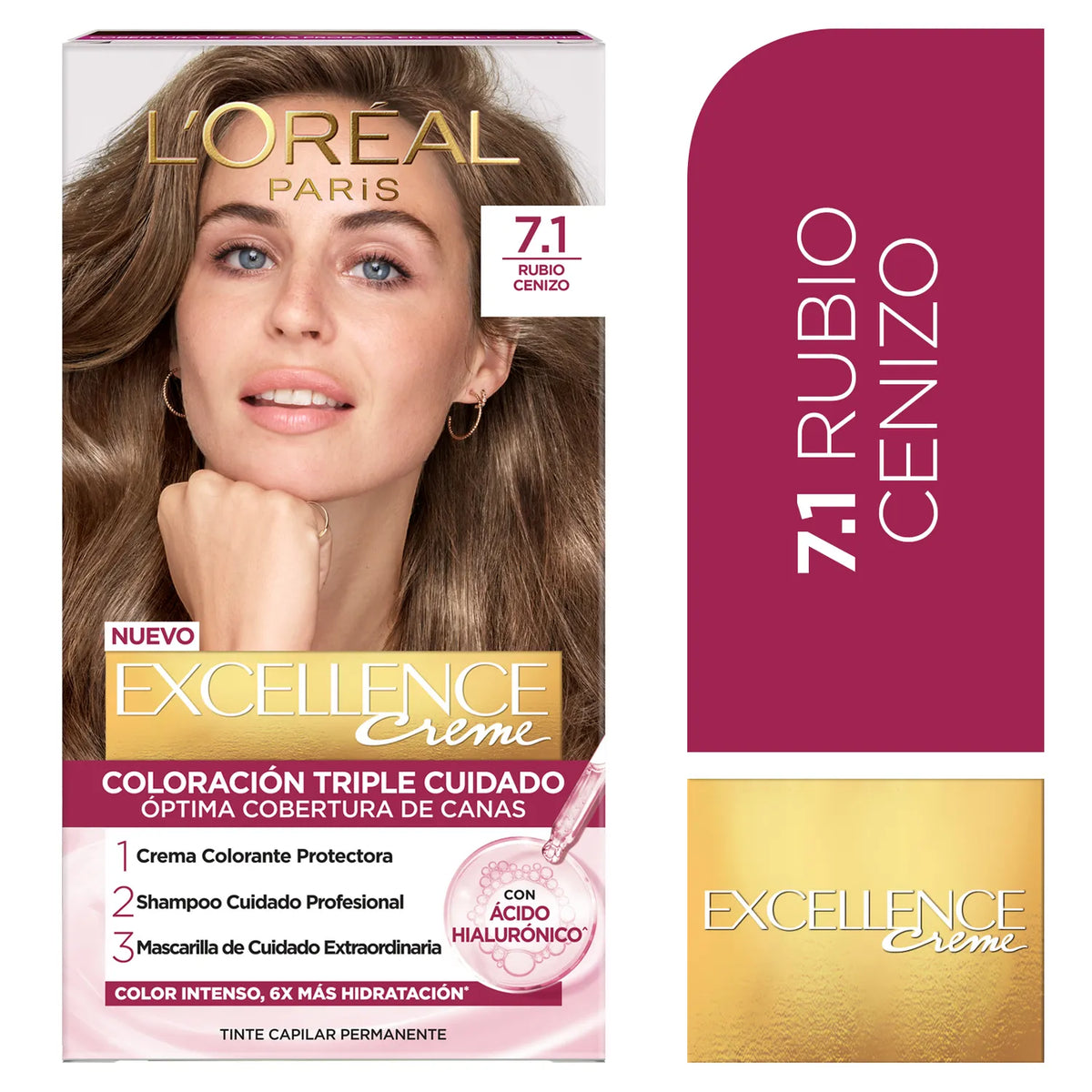 Tinte L'Oréal Paris Excellence 7.1 Rubio Cenizo