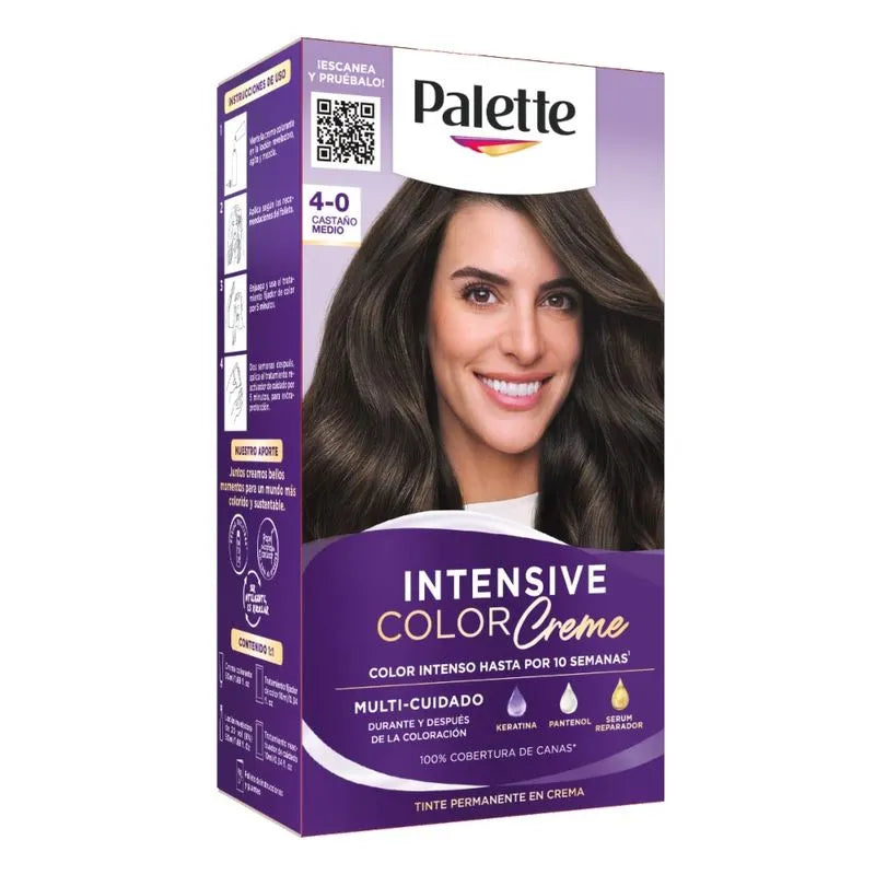 Tinte Palette Intensive 4-0 Castaño Medio 2 Tubos