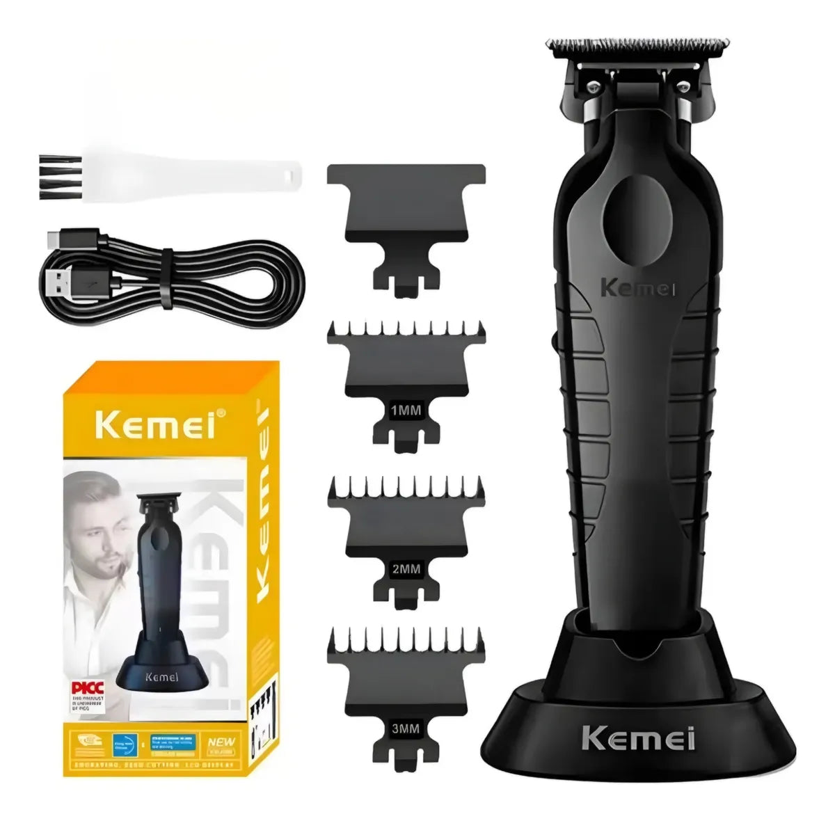 Trimmer Kemei KM-2299 con Base de Carga Patillera